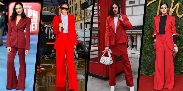 Красный деловой костюм: как носить его в 2019 году