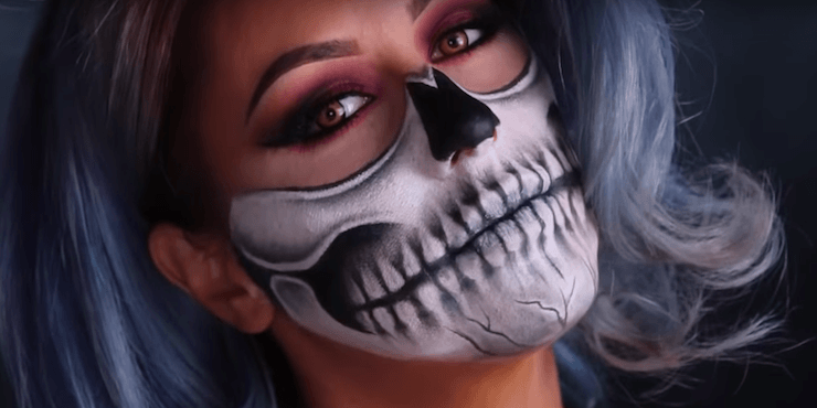Макияж скелета на Хэллоуин:  10 разнообразных вариантов