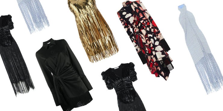 Платья на новый год: самые стильные варианты с бахромой
