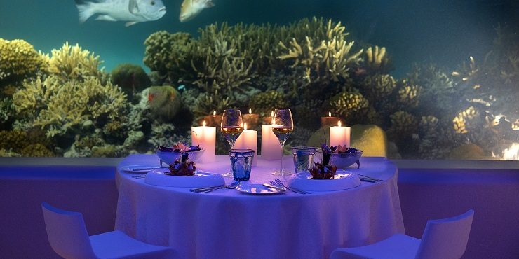 Иммерсивные ужины в подводном ресторане Latitude 4° на Мальдивах