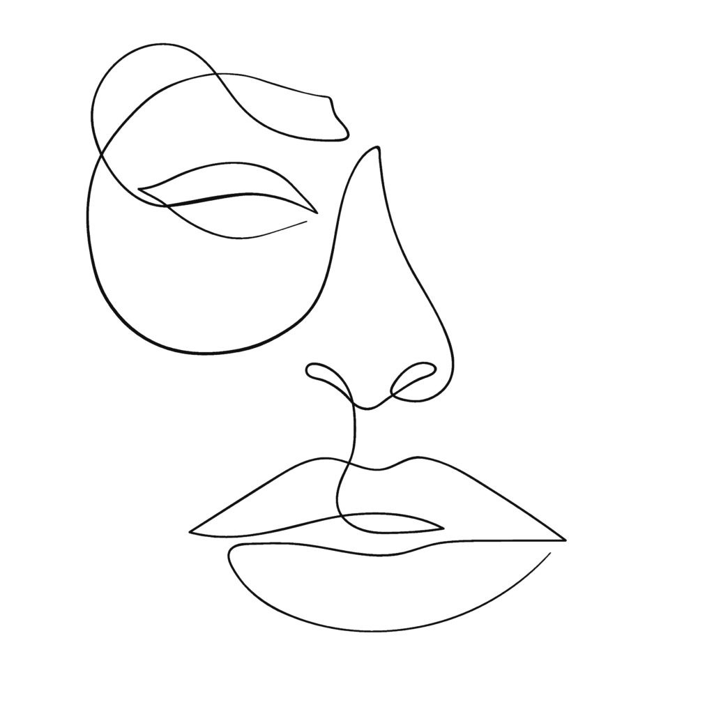 Рисунок одной линией губы