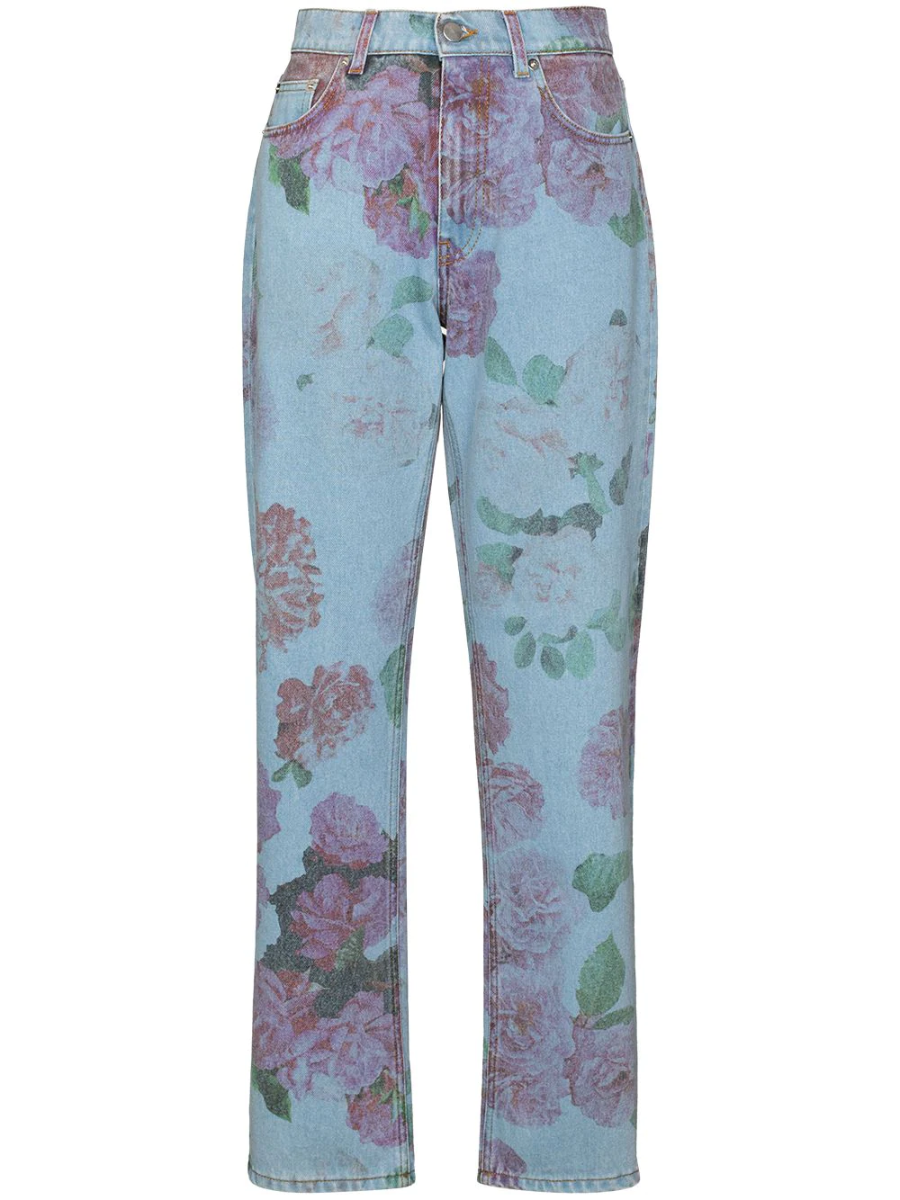 джинсы с цветочным принтом