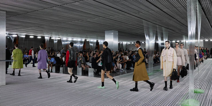 Эффектные фотопринты, плазма и сумки-коробки: Неделя мужской моды в Милане весна-лето 2024