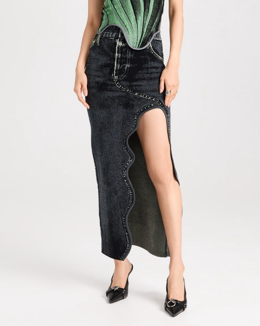 Длинные джинсовые юбки, которые не будут стеснять движение