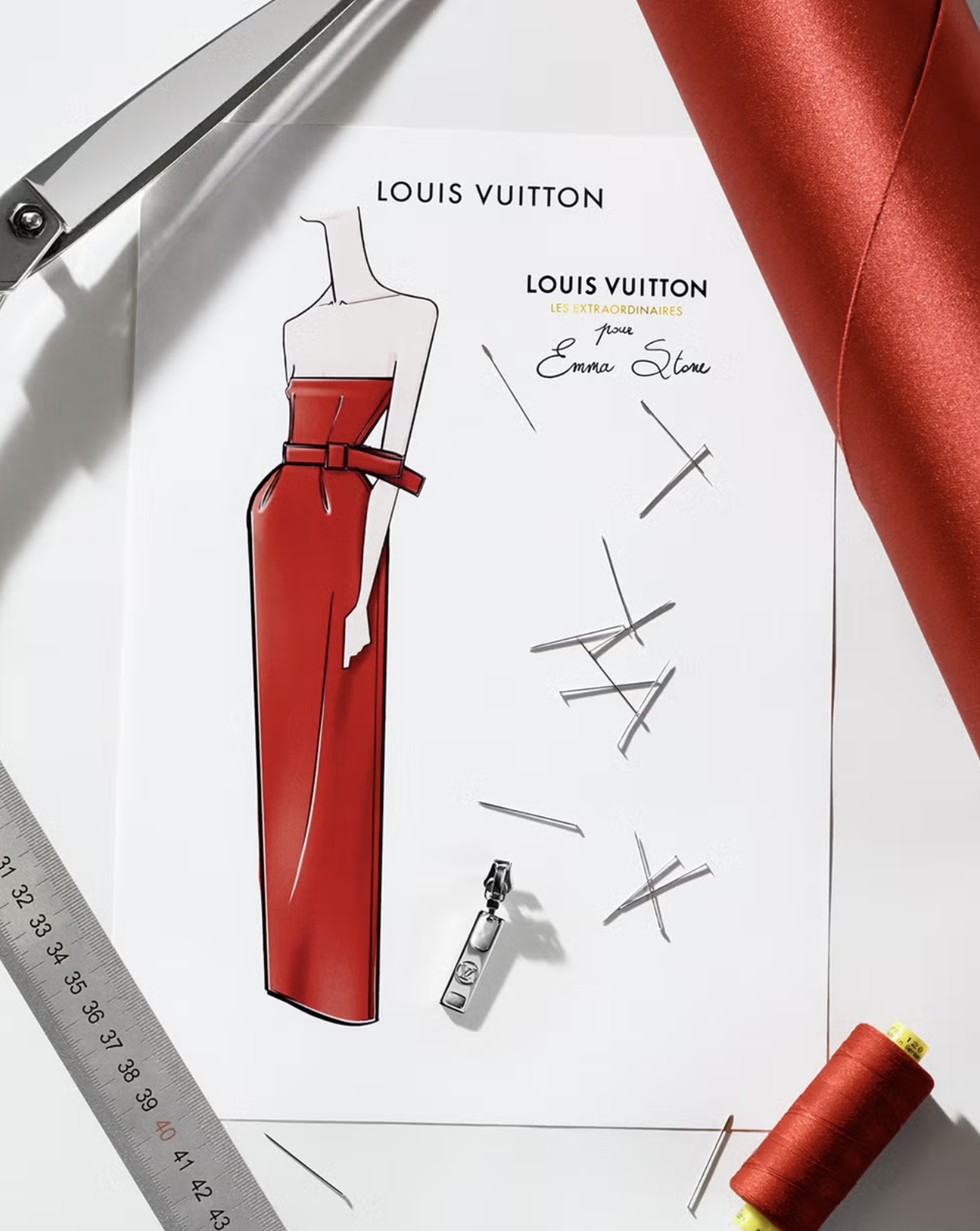 Louis Vuitton показали, как создавалось платье Эммы Стоун с «Золотого Глобуса — 2025»